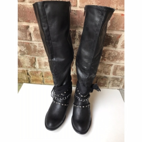 Unlisted by Kenneth Cole Shoes - Kenneth Cole Unlisted Embellished Black Boots New